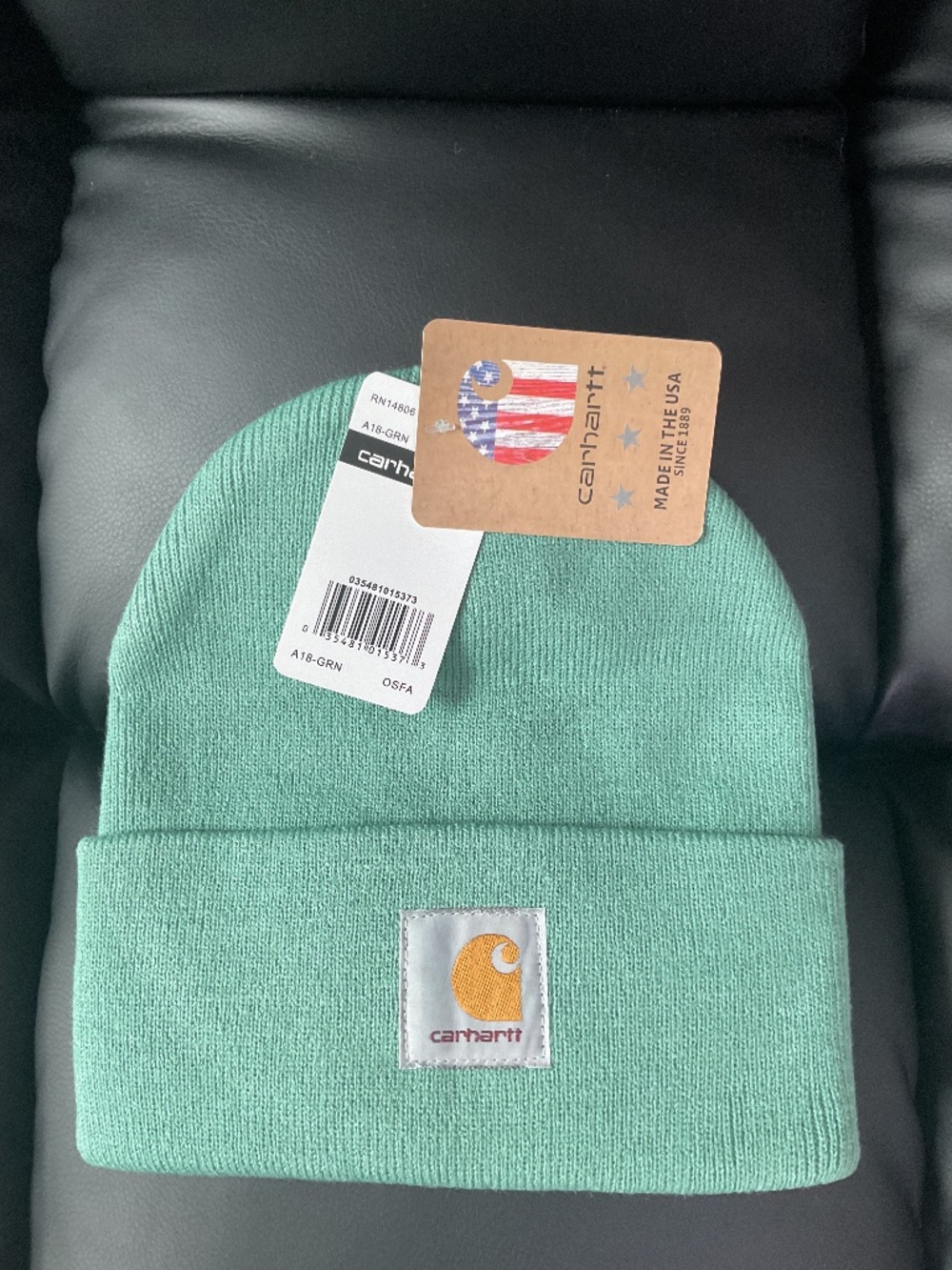 Carhartt A18 Knit Cuffed Beanie Mint Green Pastel Hat Winter Cap OSFA NWT